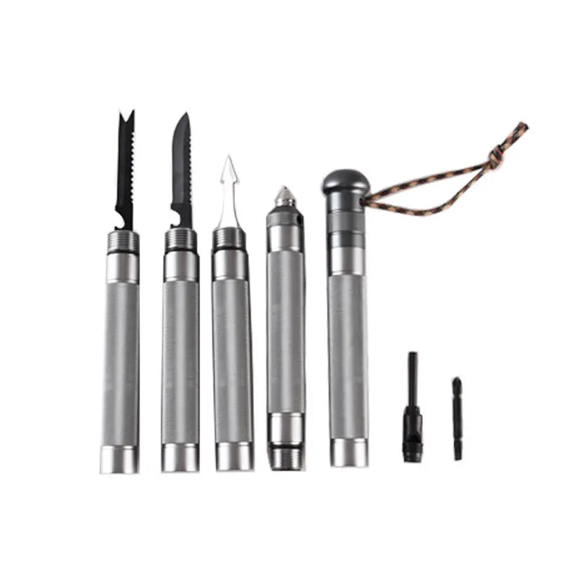 Outdoor Folding Self-defense Survival Walking Stick Equipment Outdoor Hiking Multifunction Trekking Poles On Guard Everywhere