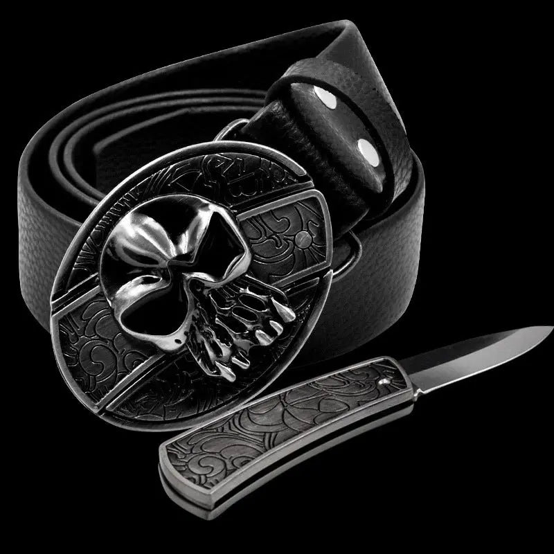 Self Defense Belt With Smooth Buckle And Knife On Guard Everywhere