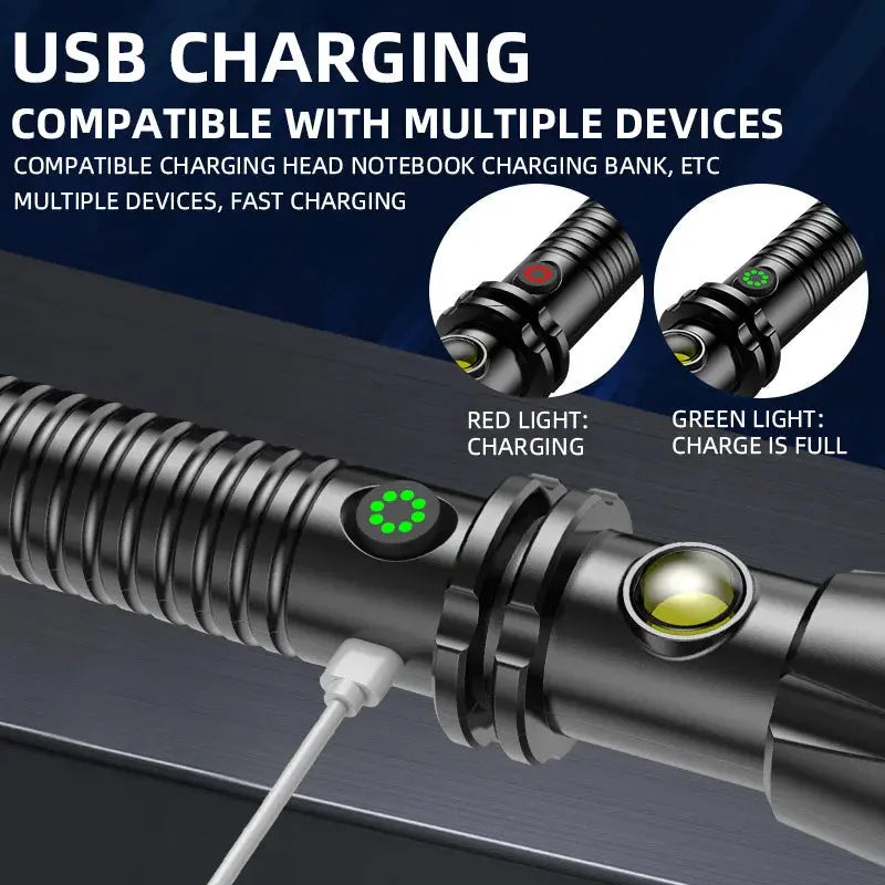 Spike lamp pole strong light charging outdoor ultra-bright multifunctional car self-defense window patrol flashlight On Guard Everywhere