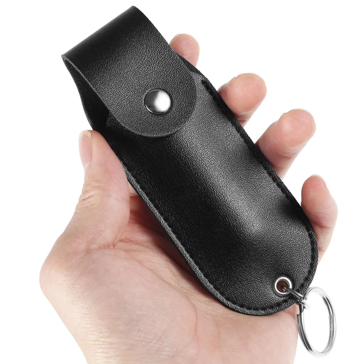 Pepper Spray Pouch PU Leather Pepper Spray Holster Mini Portable Top Flap Pepper Spray Holder Self Defense Spray Keychain On Guard Everywhere