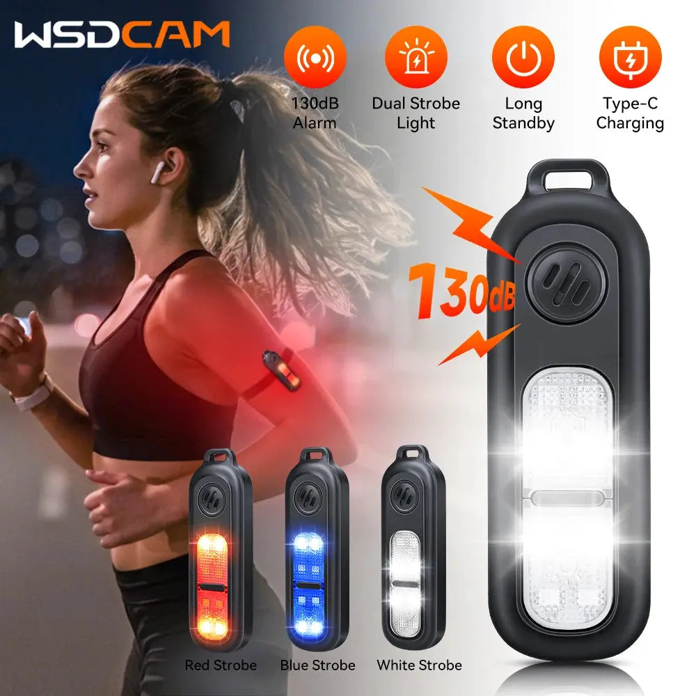Wsdcam Rechargeable Keychain Alarm for Women Self Defense Alarm with LED Light 130 dB Loud SOS Emergency Safety Alert Device On Guard Everywhere
