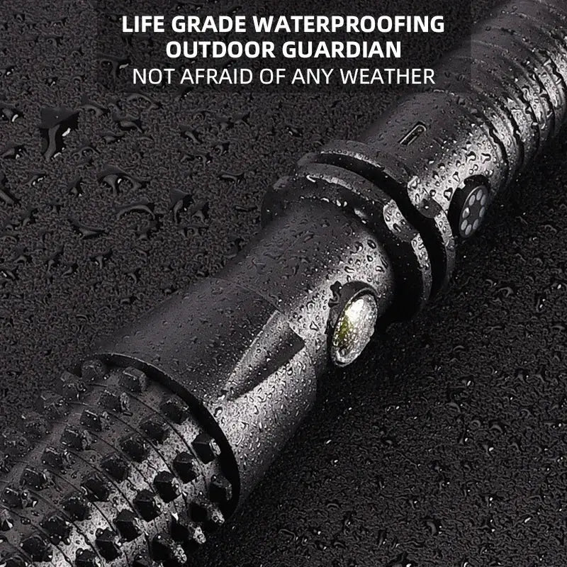 Spike lamp pole strong light charging outdoor ultra-bright multifunctional car self-defense window patrol flashlight On Guard Everywhere