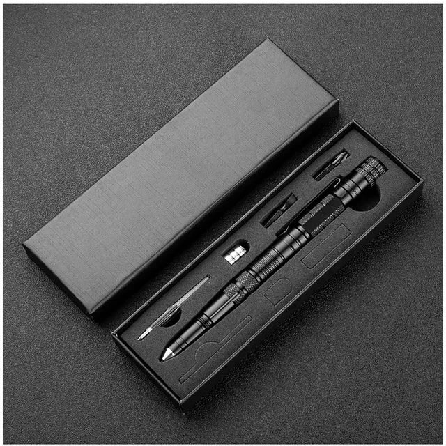 Multifunction Portable 10-In-1 Tactical Pen Outdoor Survival Self Rescue Emergency Flashlight Defense Rescue EDC Protection Tool On Guard Everywhere