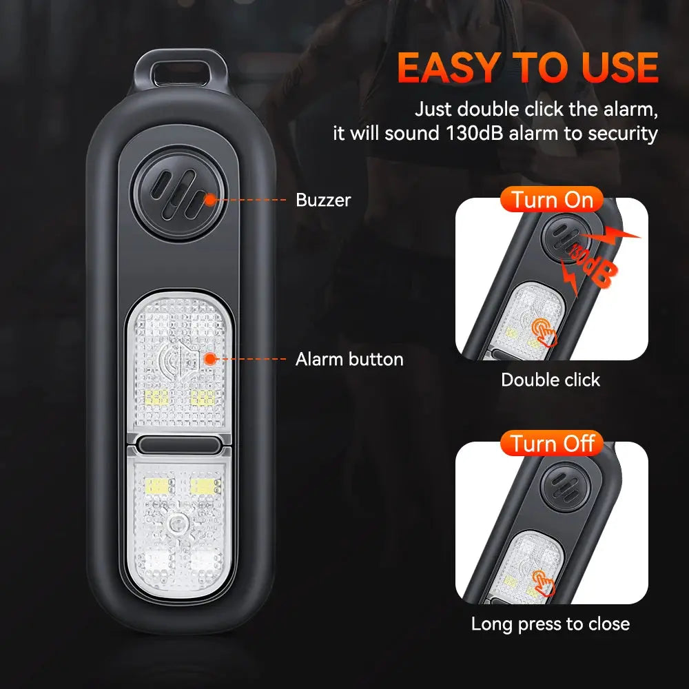 Wsdcam Rechargeable Keychain Alarm for Women Self Defense Alarm with LED Light 130 dB Loud SOS Emergency Safety Alert Device On Guard Everywhere