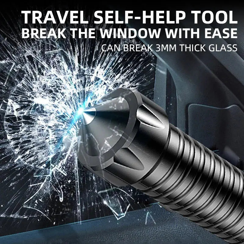 Spike lamp pole strong light charging outdoor ultra-bright multifunctional car self-defense window patrol flashlight On Guard Everywhere