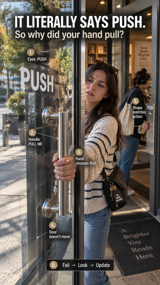 Why You Pull a Door That Clearly Says PUSH — The Handle-Wins Effect