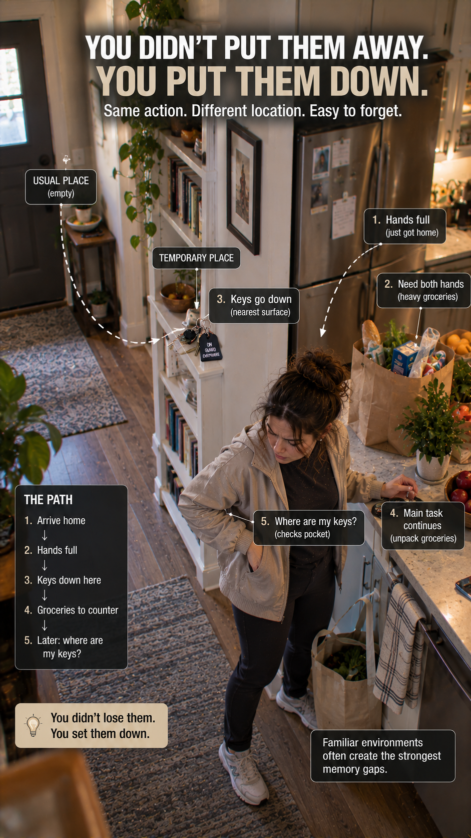 Why You Put Something Down for “One Second” and Immediately Lose It — The Temporary Spot Trap