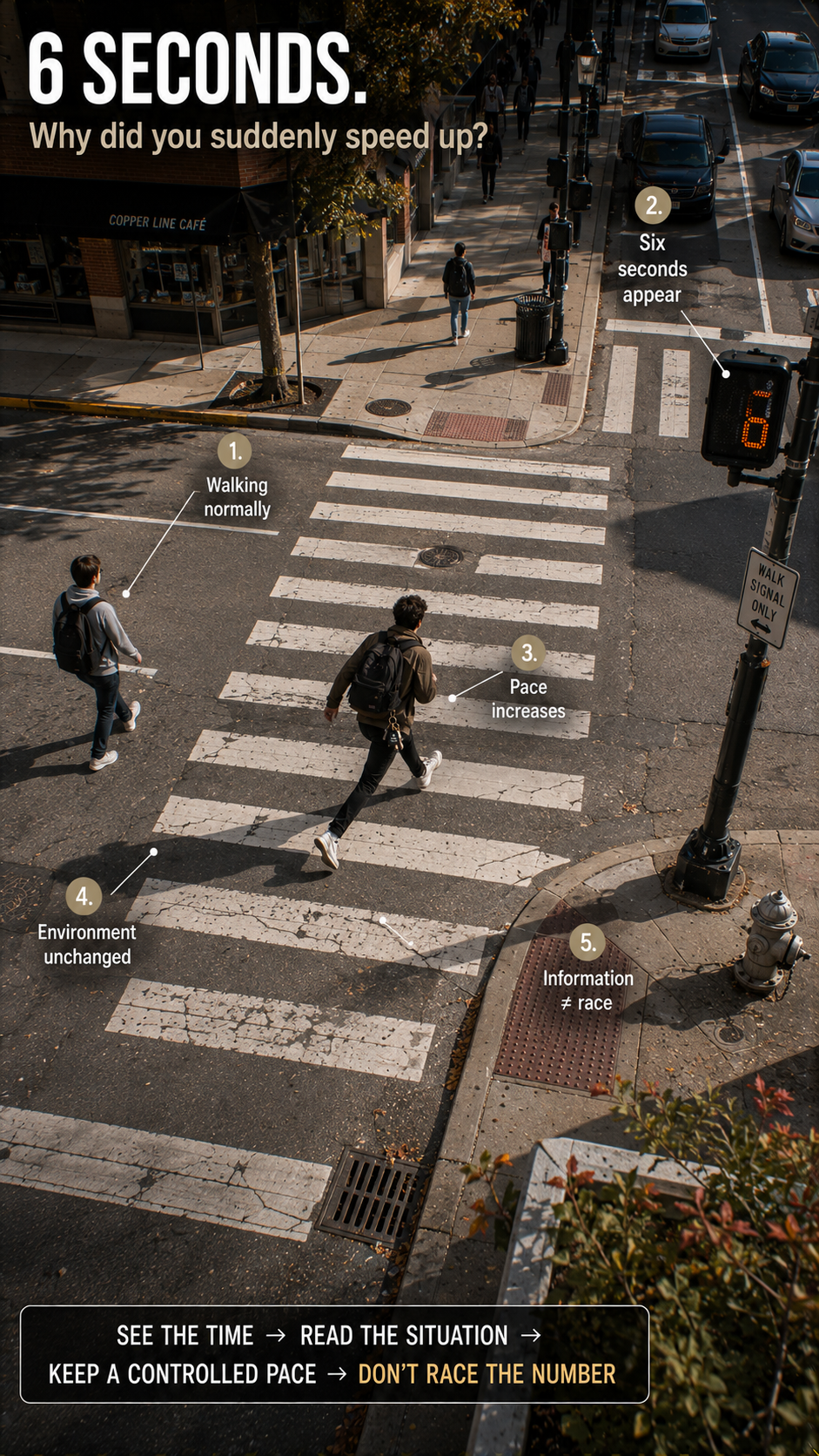Why You Keep Walking When the Person in Front of You Stops — The Following-Distance Autopilot Effect